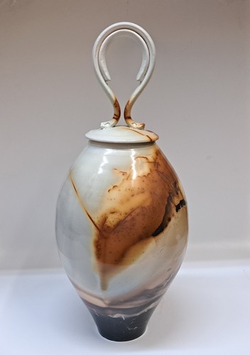 BS-050 Vessel Saggar Fired Lidded 11.5x7 $325 at Hunter Wolff Gallery